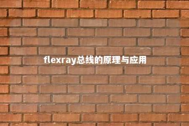 flexray总线的原理与应用 