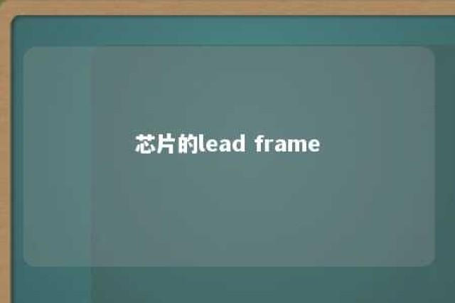 芯片的lead frame 